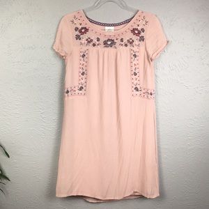 Knox Rose Blush Embroidered Short Sleeve Dress